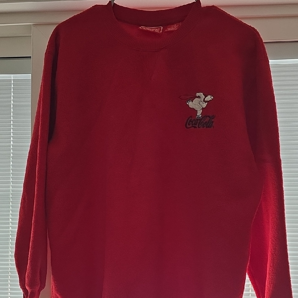 Coca Cola Red Crewneck Sweatshirt with Embroidered Logo